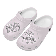 Load image into Gallery viewer, Ti Amo I love you - Exclusive Brand - Prim - Double White Heart - Womens Classic Clogs - Sizes 5-14.5
