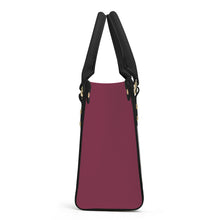 Load image into Gallery viewer, Ti Amo I love you - Exclusive Brand - Velvet Maroon - Luxury Womens PU Tote Bag - Black Straps
