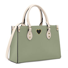 Load image into Gallery viewer, Ti Amo I love you - Exclusive Brand - Sage - Luxury Womens PU Tote Bag - Cream Straps
