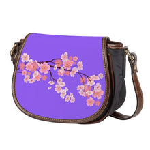 Load image into Gallery viewer, Ti Amo I love you - Exclusive Brand - Heliotrope 3 - Pink Floral Branch - Saddle Bag
