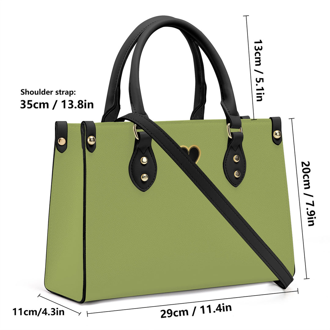 Ti Amo I love you - Exclusive Brand - Green Smoke - Luxury Womens PU Tote Bag - Black Straps