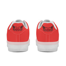 Load image into Gallery viewer, Ti Amo I love you - Exclusive Brand - Red Orange - Skelton Hands with Heart - Transparent Low Top Air Force Leather Shoes
