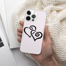 Load image into Gallery viewer, Ti Amo I love you - Exclusive Brand - Prim - Double Black Heart -  iPhone 14 Transparent Acrylic Case (3 cameras)
