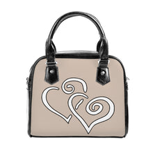 Load image into Gallery viewer, Ti Amo I love you - Exclusive Brand -Soft Amber 2 - Double White Heart - Shoulder Handbag
