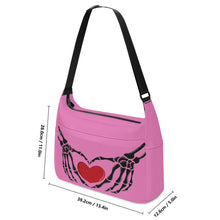 Load image into Gallery viewer, Ti Amo I love you - Exclusive Brand - Carissma - Skeleton Heart Hands  -  Journey Computer Shoulder Bag
