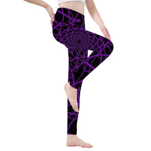 Load image into Gallery viewer, Ti Amo I love you - Exclusive Brand  - Black with Honey Flower Pattern -  Yoga Leggings
