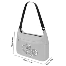 Load image into Gallery viewer, Ti Amo I love you - Exclusive Brand - Silver - Double White Heart - Journey Computer Shoulder Bag
