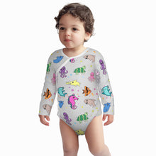 Load image into Gallery viewer, Ti Amo I love you - Exclusive Brand - Alto Gray - Sea Creatures -  Baby Long-Sleeve Bodysuit
