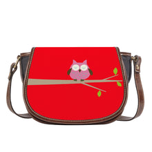 Load image into Gallery viewer, Ti Amo I love you - Exclusive Brand - Ferrari Red - Owl -  Saddle Bag
