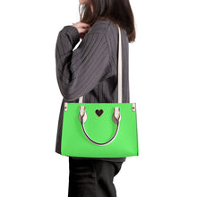 Load image into Gallery viewer, Ti Amo I love you - Exclusive Brand - Screaming Green - Luxury Womens PU Tote Bag - Cream Straps
