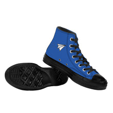 Load image into Gallery viewer, Ti Amo I love you - Exclusive Brand - Mid Blue - Paper Airplane - High Top Canvas Shoes - Black Soles
