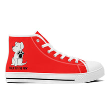 Load image into Gallery viewer, Ti Amo I love you  - Exclusive Brand - Red - TALK TO THE PAW -  High-Top Canvas Shoes - White Soles
