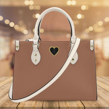 Load image into Gallery viewer, Ti Amo I love you - Exclusive Brand - Pinkish Brown - Luxury Womens PU Tote Bag - Cream Straps
