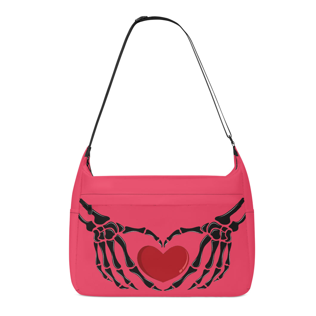 Ti Amo I love you - Exclusive Brand - Carnation 2 - Skeleton Heart Hands  -  Journey Computer Shoulder Bag