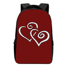 Load image into Gallery viewer, Ti Amo I love you - Exclusive Brand - Dark Burgundy - Double White Heart -   Laptop Backpack
