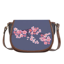 Load image into Gallery viewer, Ti Amo I love you - Exclusive Brand - Jet Grey - Cherry Blossom - Saddle Bag
