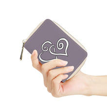 Load image into Gallery viewer, Ti Amo I love you - Exclusive Brand - Mamba - Double White Heart - PU Leather - Zipper Card Holder
