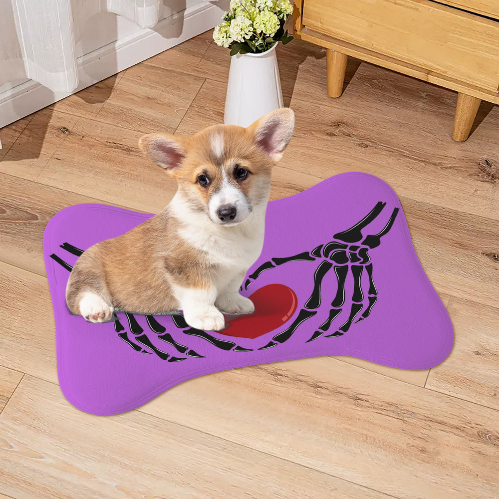 Ti Amo I love you - Exclusive Brand - Lavender - Skeleton Hands with Heart  - Big Paws Pet Rug