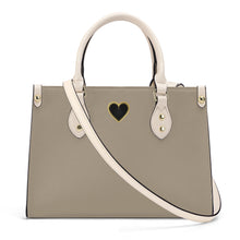 Load image into Gallery viewer, Ti Amo I love you - Exclusive Brand - Stone - Luxury Womens PU Tote Bag - Cream Straps
