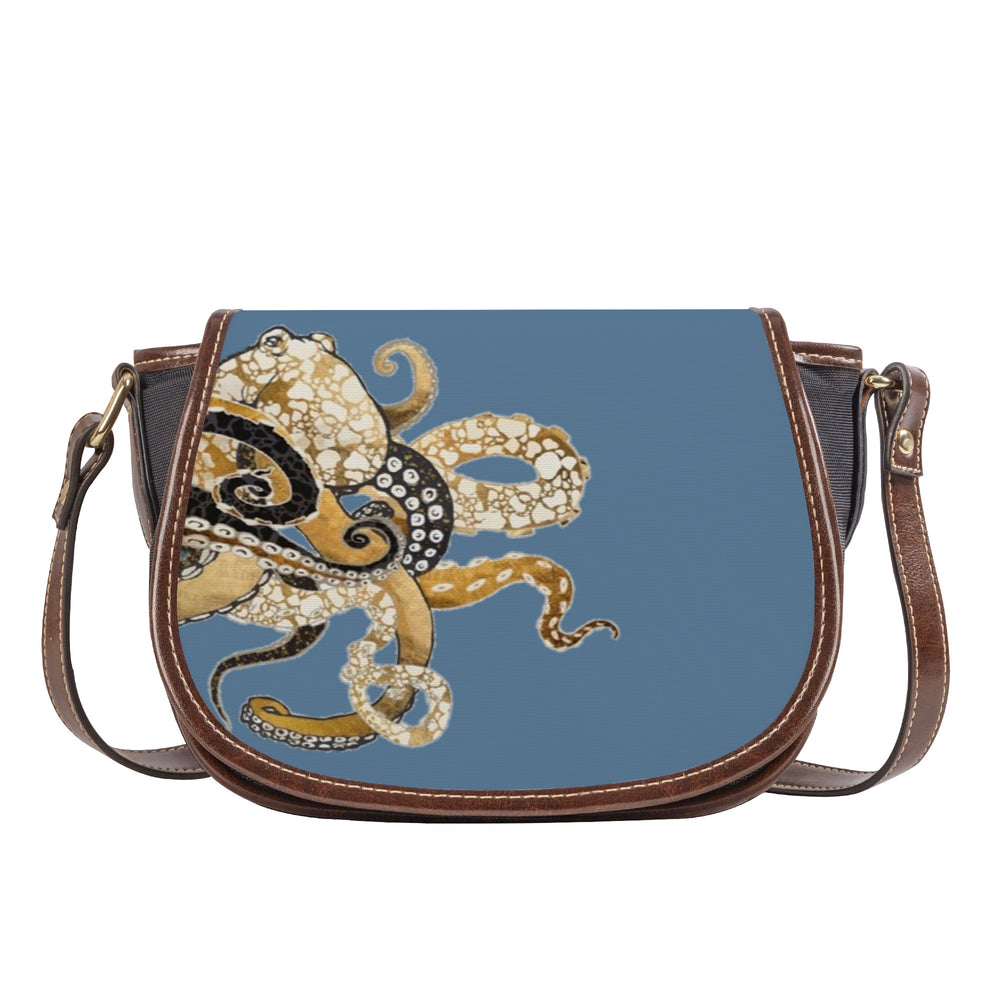 Ti Amo I love you - Exclusive Brand - Slate Blue - Octopus - Saddle Bag
