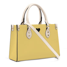 Load image into Gallery viewer, Ti Amo I love you - Exclusive Brand - Golden Sand - Luxury Womens PU Tote Bag - Cream Straps
