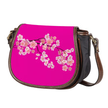 Load image into Gallery viewer, Ti Amo I love you - Exclusive Brand - Hollywood Cerise - Pink Floral -  Saddle Bag
