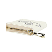 Load image into Gallery viewer, Ti Amo I love you - Exclusive Brand - Ivory - Double White Heart - PU Leather - Zipper Card Holder
