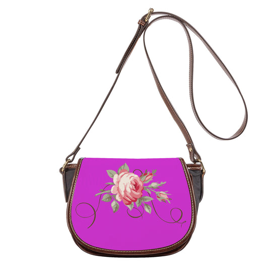 Ti Amo I love you - Exclusive Brand -  Bright Orchid -  Rose - Saddle Bag