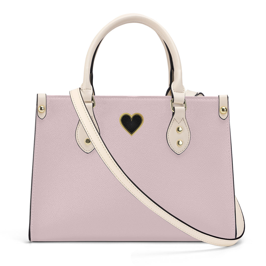 Ti Amo I love you - Exclusive Brand - Light Pink - Luxury Womens PU Tote Bag - Cream Straps