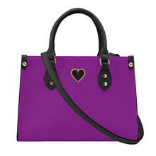 Load image into Gallery viewer, Ti Amo I love you - Exclusive Brand - Violet Eggplant - Luxury Womens PU Tote Bag - Black Straps
