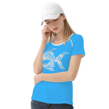 Load image into Gallery viewer, Ti Amo I love you -  Exclusive Brand - Medium Cyan Blue -  Angry Fish - Women&#39;s T shirt
