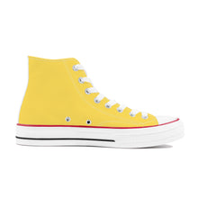 Load image into Gallery viewer, Ti Amo I love you - Exclusive Brand - Mustard Yellow - White Daisy - High Top Canvas Shoes - White  Soles
