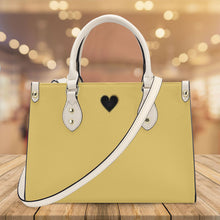 Load image into Gallery viewer, Ti Amo I love you - Exclusive Brand - Golden Sand - Luxury Womens PU Tote Bag - Cream Straps
