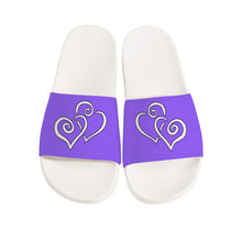 Load image into Gallery viewer, Ti Amo I love you - Exclusive Brand - Heliotrope 3 - Double White Heart - Slide Sandals - White Soles
