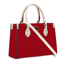 Load image into Gallery viewer, Ti Amo I love you - Exclusive Brand - Red Wine - Luxury Womens PU Tote Bag - Cream Straps
