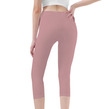 Load image into Gallery viewer, Ti Amo I love you -Exclusive Brand - Oriental Pink - Double White Heart - Womens / Teen Girls / Womens Plus Size - Capri Yoga Leggings - Sizes XS-3XL
