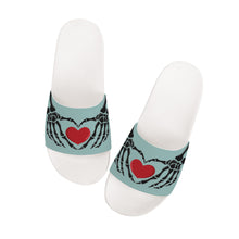 Load image into Gallery viewer, Ti Amo I love you - Exclusive Brand - Nattier - Skeleton Hands with Heart -  Slide Sandals - White Soles
