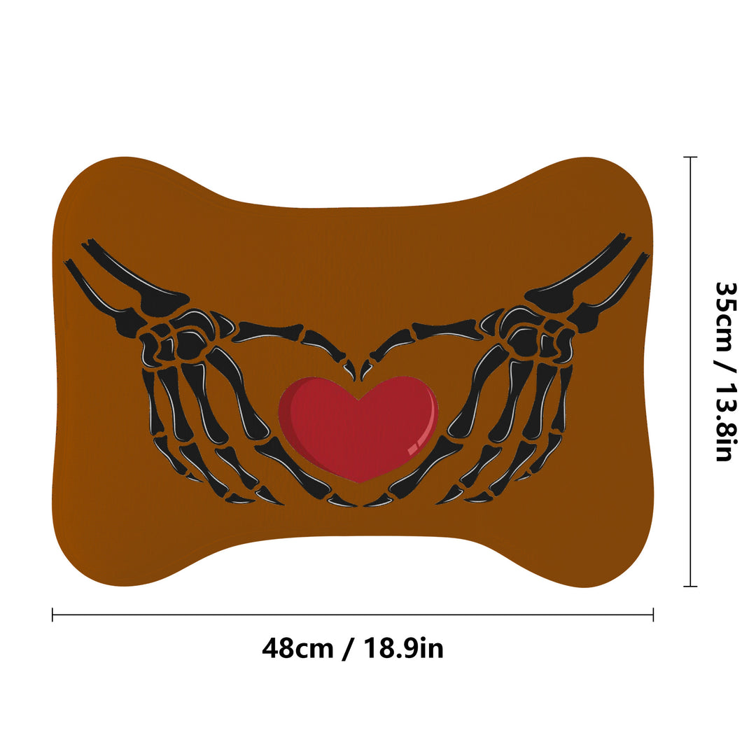 Ti Amo I love you - Exclusive Brand - Brown - Skeleton Hands with Heart  - Big Paws Pet Rug