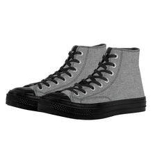 Load image into Gallery viewer, Ti Amo I love you - Exclusive Brand - Grey Denim - High Top Canvas Shoes - Black  Soles
