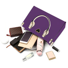 Load image into Gallery viewer, Ti Amo I love you - Exclusive Brand - Purple Jam - Luxury Womens PU Tote Bag - Cream Straps
