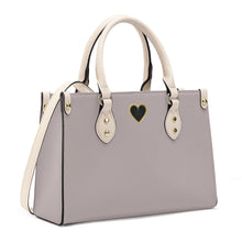 Load image into Gallery viewer, Ti Amo I love you - Exclusive Brand - Silk - Luxury Womens PU Tote Bag - Cream Straps
