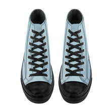 Load image into Gallery viewer, Ti Amo I love you - Exclusive Brand - Powder Blue Denim - High Top Canvas Shoes - Black  Soles
