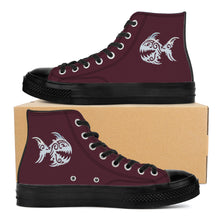 Load image into Gallery viewer, Ti Amo I love you - Exclusive Brand - Livid Brown 2 - Angry Fish - High Top Canvas Shoes - Black  Soles
