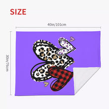 Load image into Gallery viewer, Light Purple - Leopard Hearts - Baby Gift Ideas - Soft Blanket - Ti Amo I love you 
