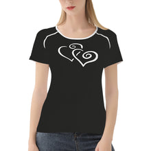 Load image into Gallery viewer, TI Amo I love you - Exclusive Brand - Tuatara - Double White Heart - Women&#39;s T shirt
