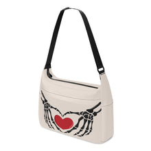 Load image into Gallery viewer, Ti Amo I love you - Exclusive Brand - Pearl Bush - Skeleton Heart Hands  -  Journey Computer Shoulder Bag
