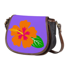 Load image into Gallery viewer, Ti Amo I love you - Exclusive Brand - Heliotrope 3 - Hawaiian Flower -  Saddle Bag
