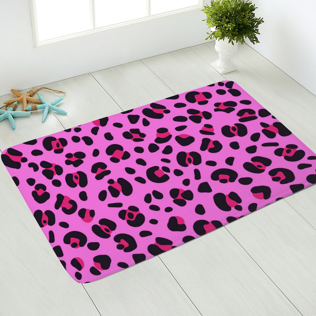 Ti Amo I love you - Exclusive Brand - Persian Pink with Cerise Leopard Spots - Doormat