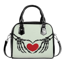 Load image into Gallery viewer, Ti Amo I love you  - Exclusive Brand - Periglacial Blue - Skeleton Hands with Heart - Shoulder Handbag
