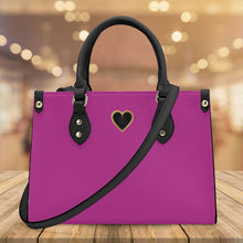 Load image into Gallery viewer, Ti Amo I love you - Exclusive Brand - Medium Red Violet 2 - Luxury Womens PU Tote Bag - Black Straps
